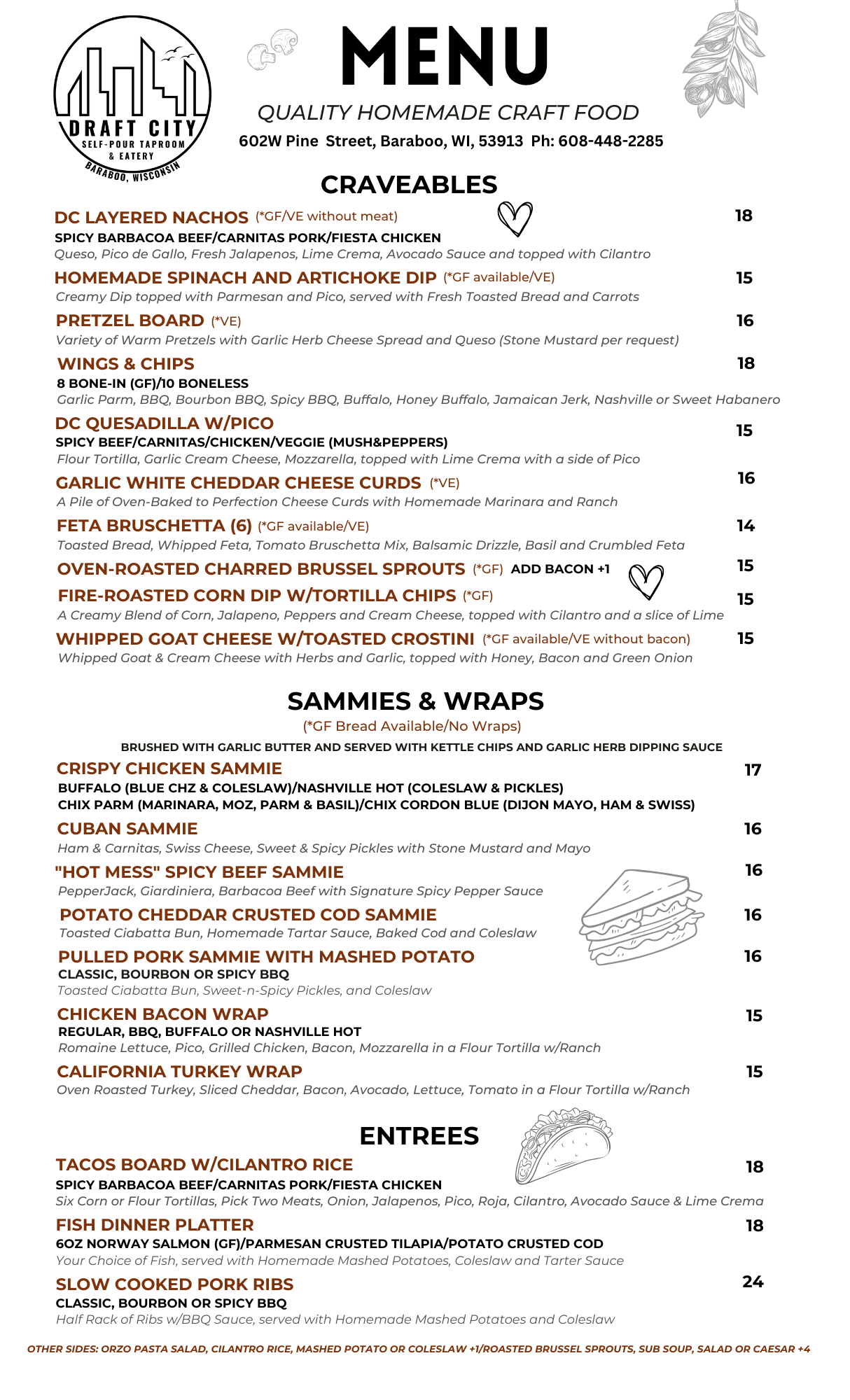 MENU - Draft City Taproom